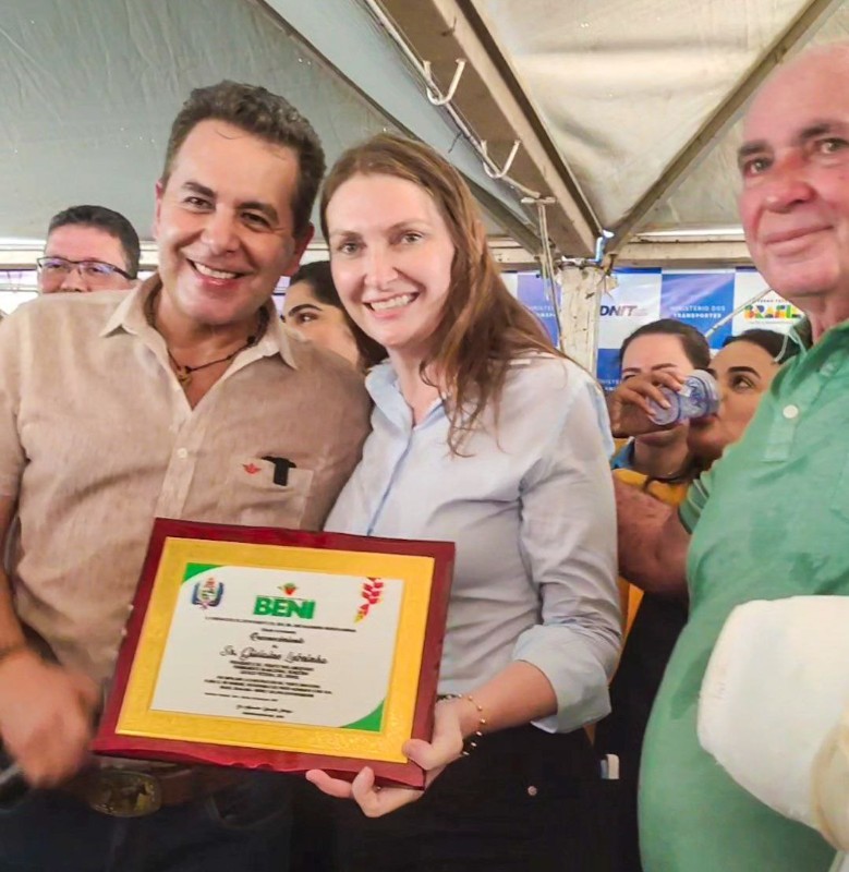 Lebrinha agradece homenagem do governador do Beni, por trabalhos pró integração Brasil x Bolívia